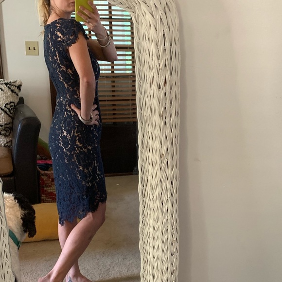 Soieblu lace dress - navy and nude - Picture 2 of 3